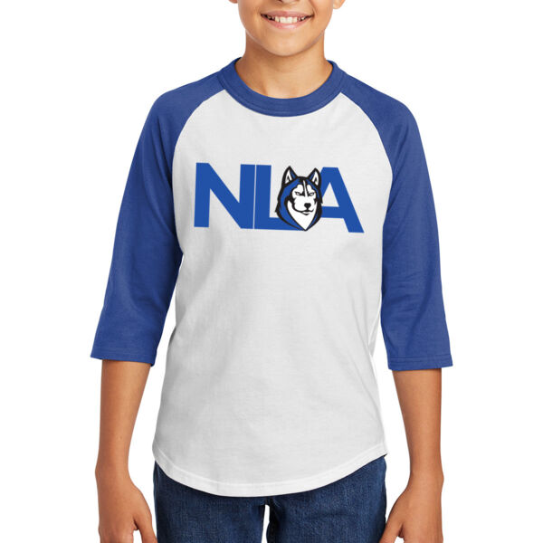 Sport Tek Youth Colorblock Raglan Jersey - Printed Logo Thumbnail